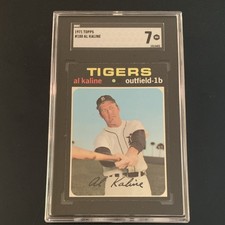 Topps 1971 Al Kaline #180 Detroit Tigers MLB Base Set SGC 7 Baseball Card