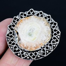 Nice Solar Quartz Gemstone Handmade 925 Sterling Silver Ring Size 8.5