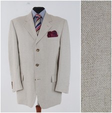Mens Summer Blazer 44R US Size C.COMBERTI Beige Linen Sport Coat Jacket