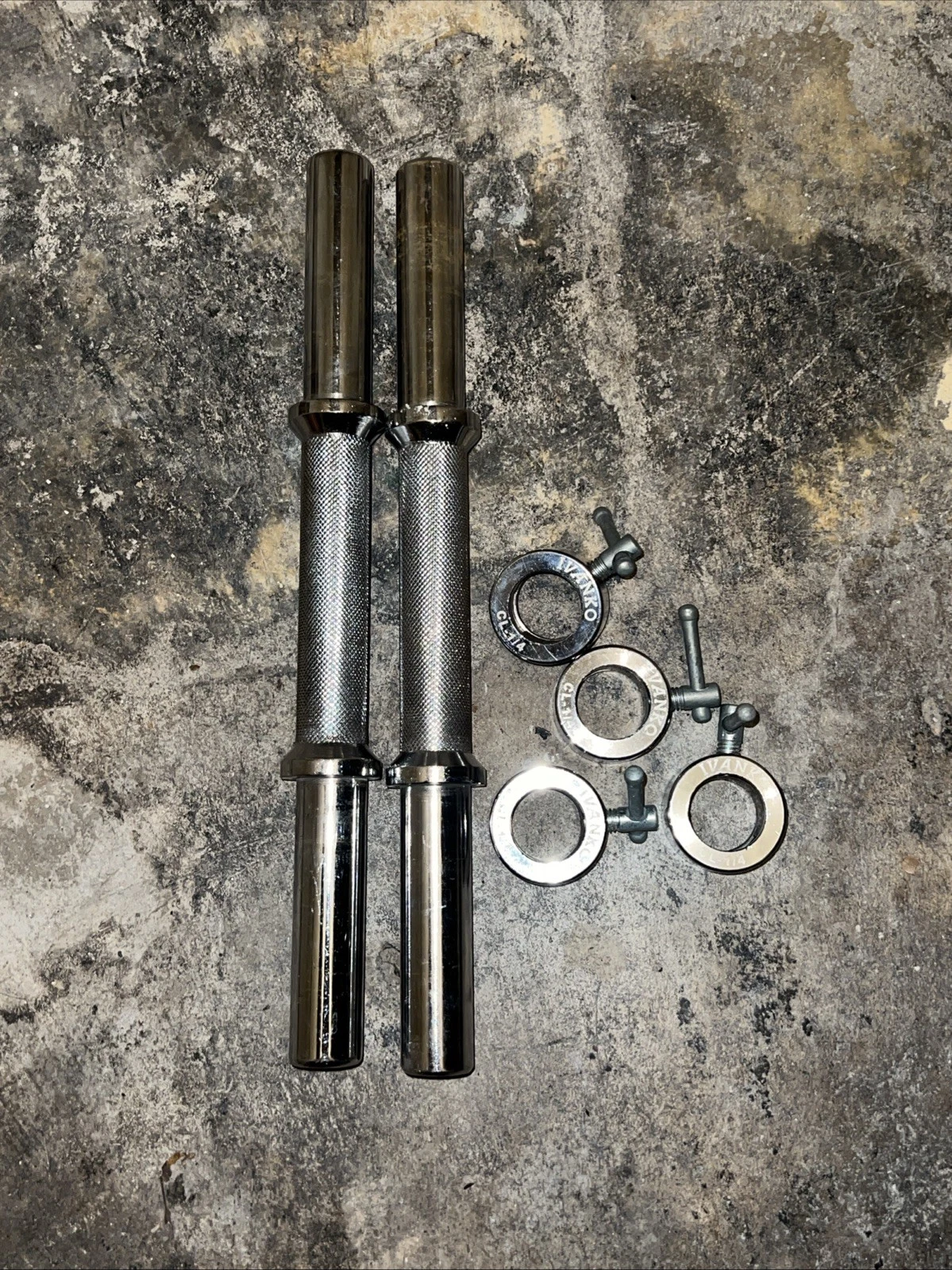 vintage Ivanko adjustable dumbbells Handles