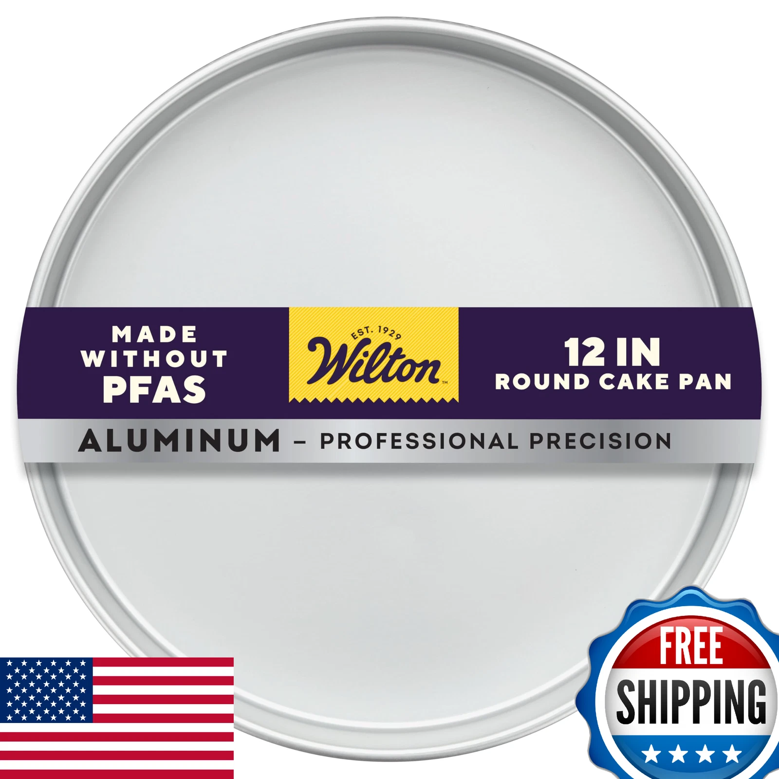 Wilton Performance Pans Aluminum 12" Round Cake Pan - Even Heat, Non-stick