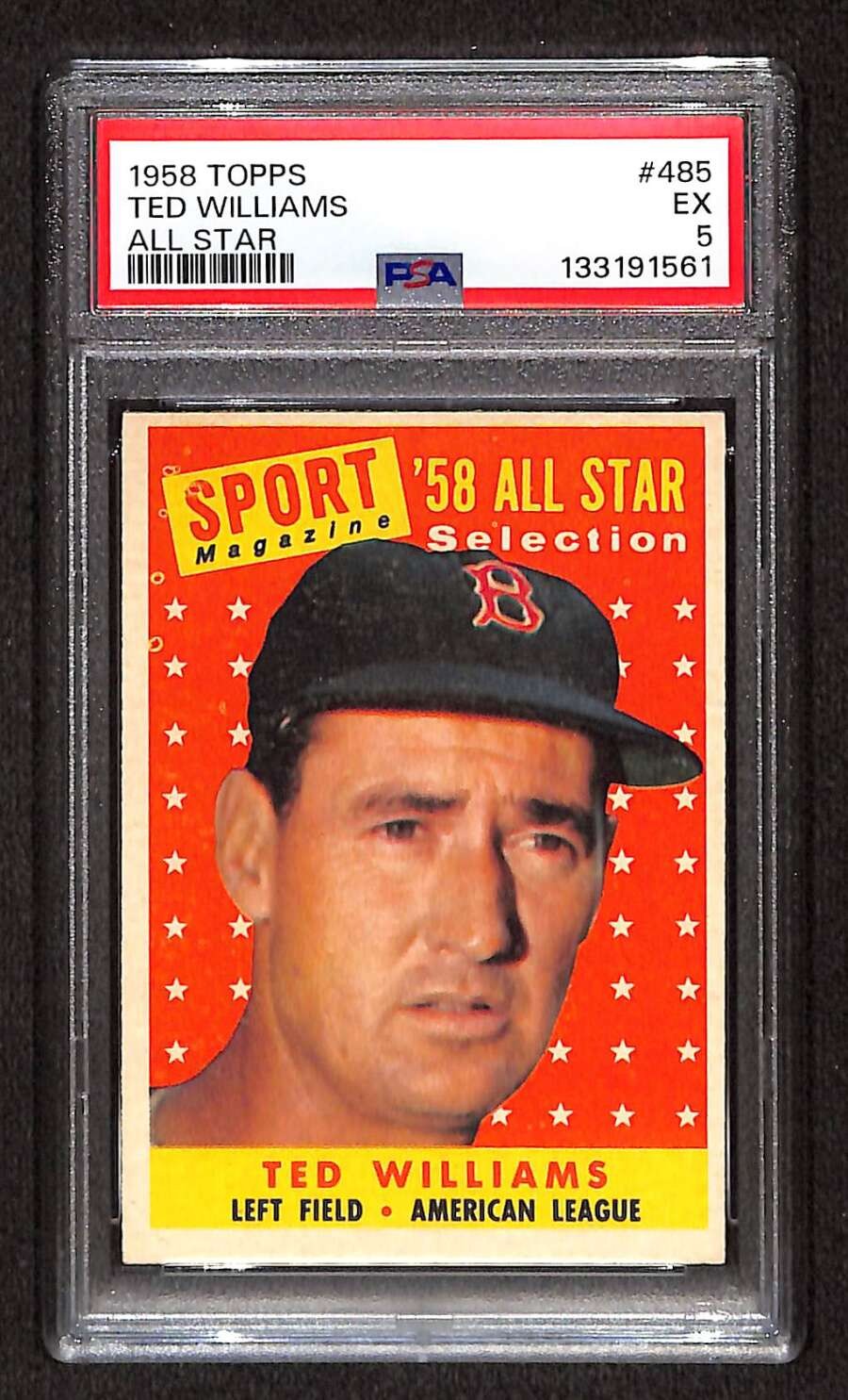 1958 Topps #485 Ted Williams HOF AS PSA 5 EX C104600