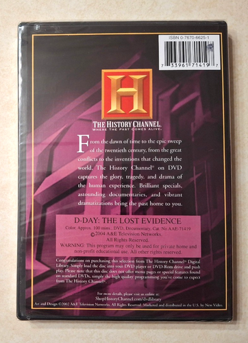 D-Day The Lost Evidence DVD 2004 History Channel Documentary NEW SEALED READ OOP - Picture 2 of 3