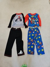 Lot Of 2 Boys Size 6/7 Mario Pajamas Top And Pants