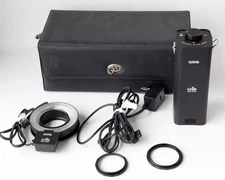 Tested Sunpak GX8R Ring Light w/AC adapter & 2 Lens Rings (58mm and 49m) in Case