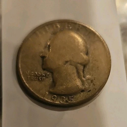 1935 Washington Quarter Silver Circulated US Coin Uncertified 0.9 Fineness