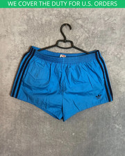 Adidas Vintage Running Shorts 80s 90s Blue Made in Yugoslavia Mens Size 36