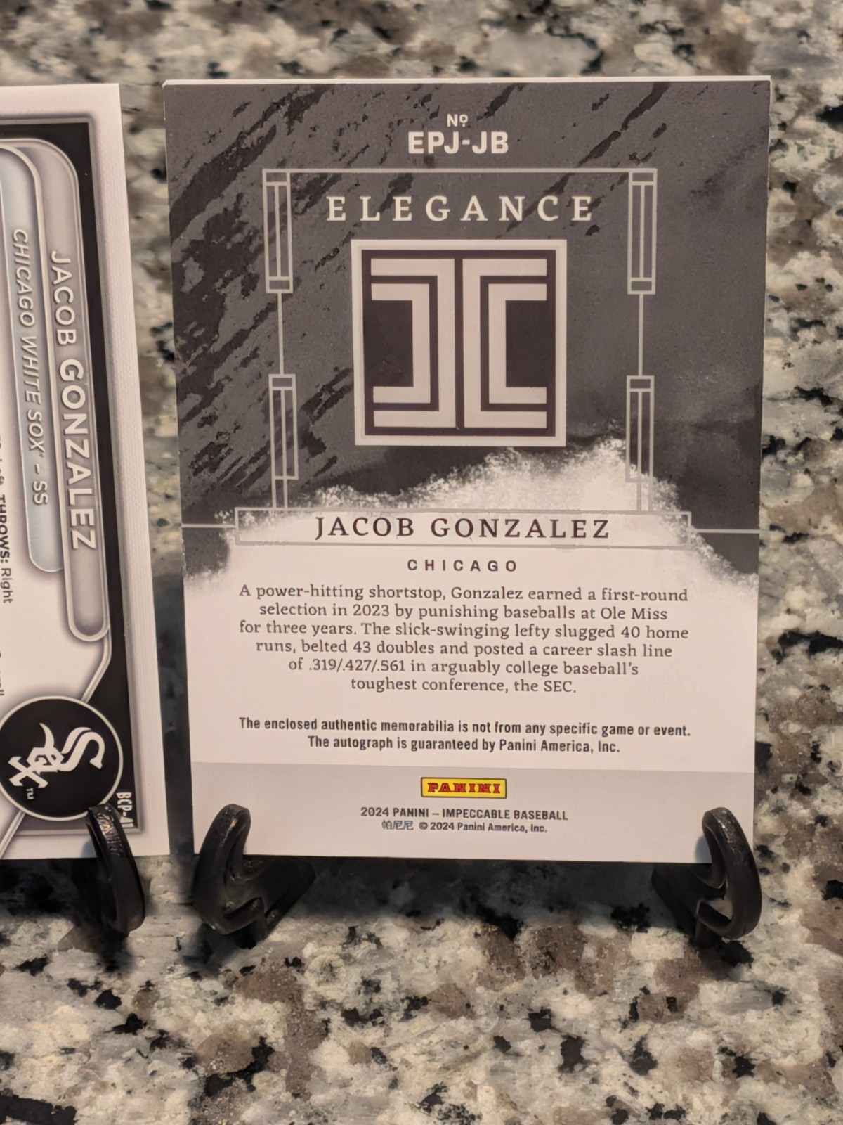 Jacob Gonzalez /25 Impeccable Patch Auto + 2024 Bowman Chrome Gold Refractor /50 view 7