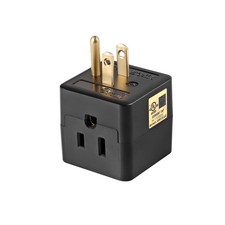 3 Outlet Wall Adapter Cube Tap, UL Listed 3 Prong Grounded Plug 1 Pack, Black
