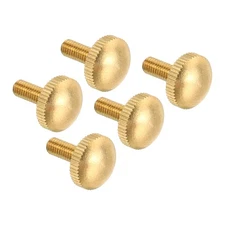 5pcs M5x15mm Knurled Thumb Screws Flat Tip Brass Bolts Grip Knobs Fasteners