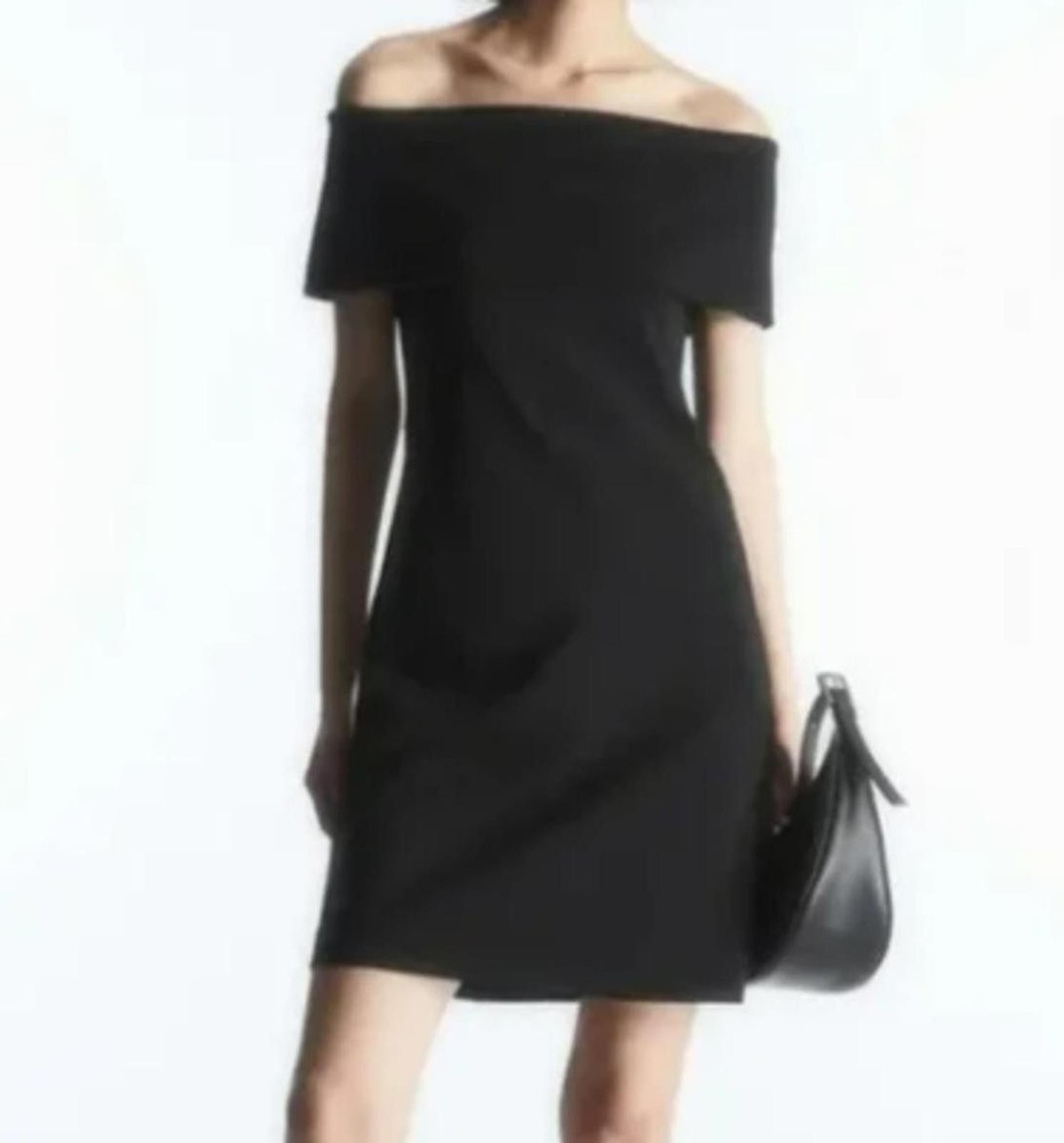 cos off shoulder dress Cos Off-The-Shoulder Puff-Sleeve Midi Dress In Green - 60% Off