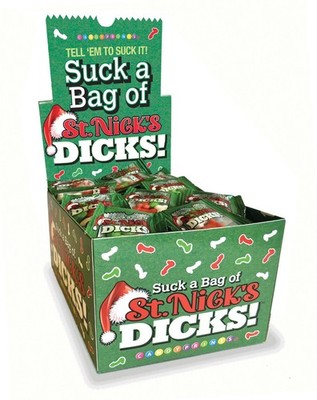 SUCK A BAG OF ST NICK'S D...S PARTY FAVOR GAG GIFT 100 MINI BAGS BOX