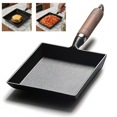 OUKENS Japanese Cast Iron Tamagoyaki Pan Nonstick, Multifunctional Square Jap...