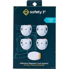 Safety 1st Adhesive Magnetic Lock System, 4 Locks And 1 Key White