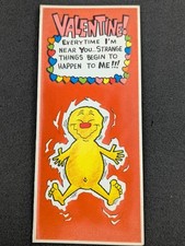 Funny Vintage Envelope Size Valentines Card 9-1/4" x 4" Made In USA New Unused