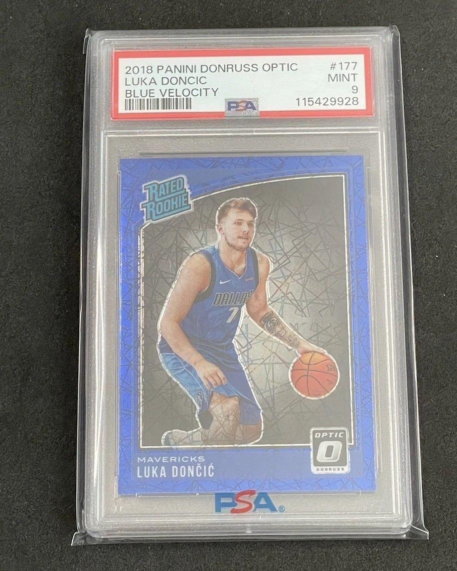 2018 Panini Donruss Optic - Luka Doncic #177 Blue Velocity (RC) PSA 9