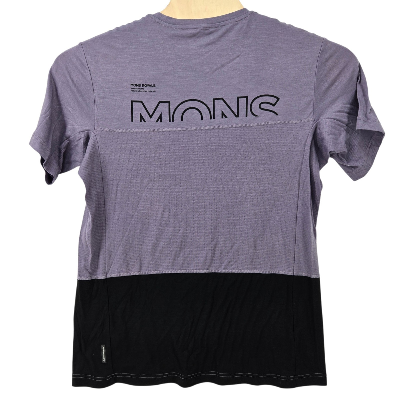 Mons Royale Merino 140 Hombre Grande Capa Base Púrpura Merino Shift Manga Corta