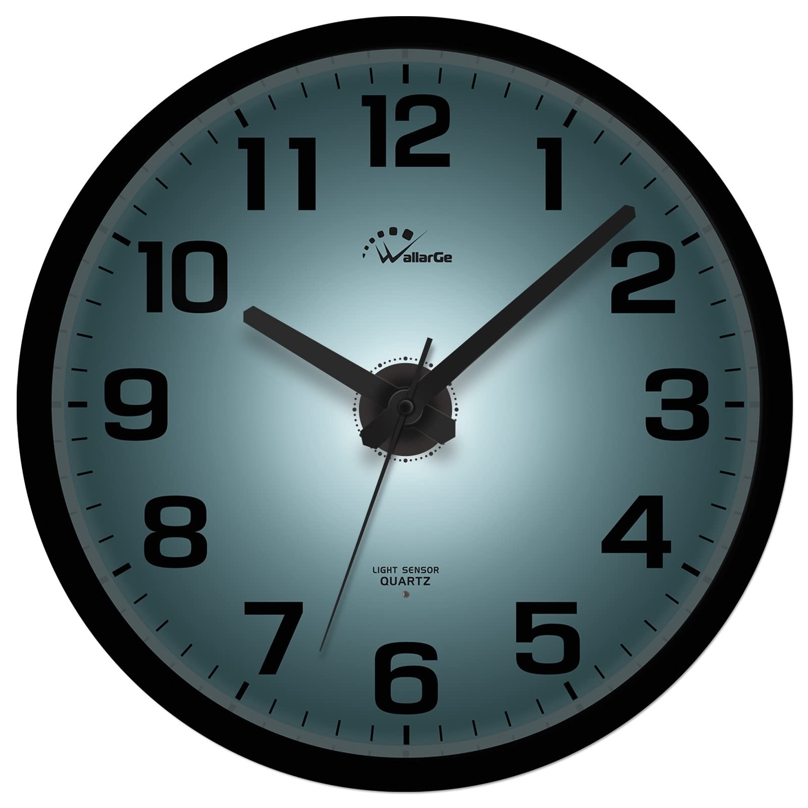 Night Light Wall Clock Bedroom Silent Glow In Dark Battery Operated 12 Inch