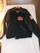 WRANGLER PRCA NFR LETTERMAN JACKET MEN'S 2XL BLACK WOOL/LETHR 45TH NTL FINALS LV