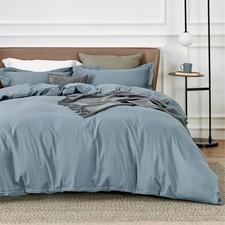 California King Duvet Cover Set Ultra Soft Mineral Blue 104x98 with 2 Shams