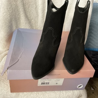 Lisa Vicky Sway-V Black Split Suede 7 M 17