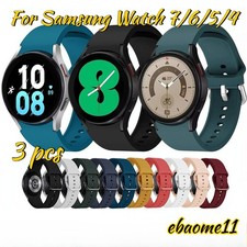 3PC Silicone Watch Band Strap for Samsung Galaxy Watch7 6 4 5 Pro 47mm 44mm 45mm