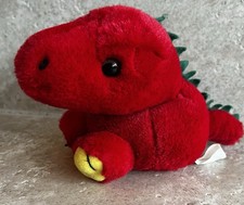 SWIBCO Puffkins Red Dinosaur Plush Stuffed Animal Small 6-14 in 1997