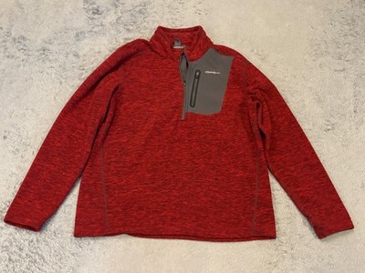 Eddie Bauer First Ascent Fleece Jacket Mens Large Red Full Zip Polartec Hiking