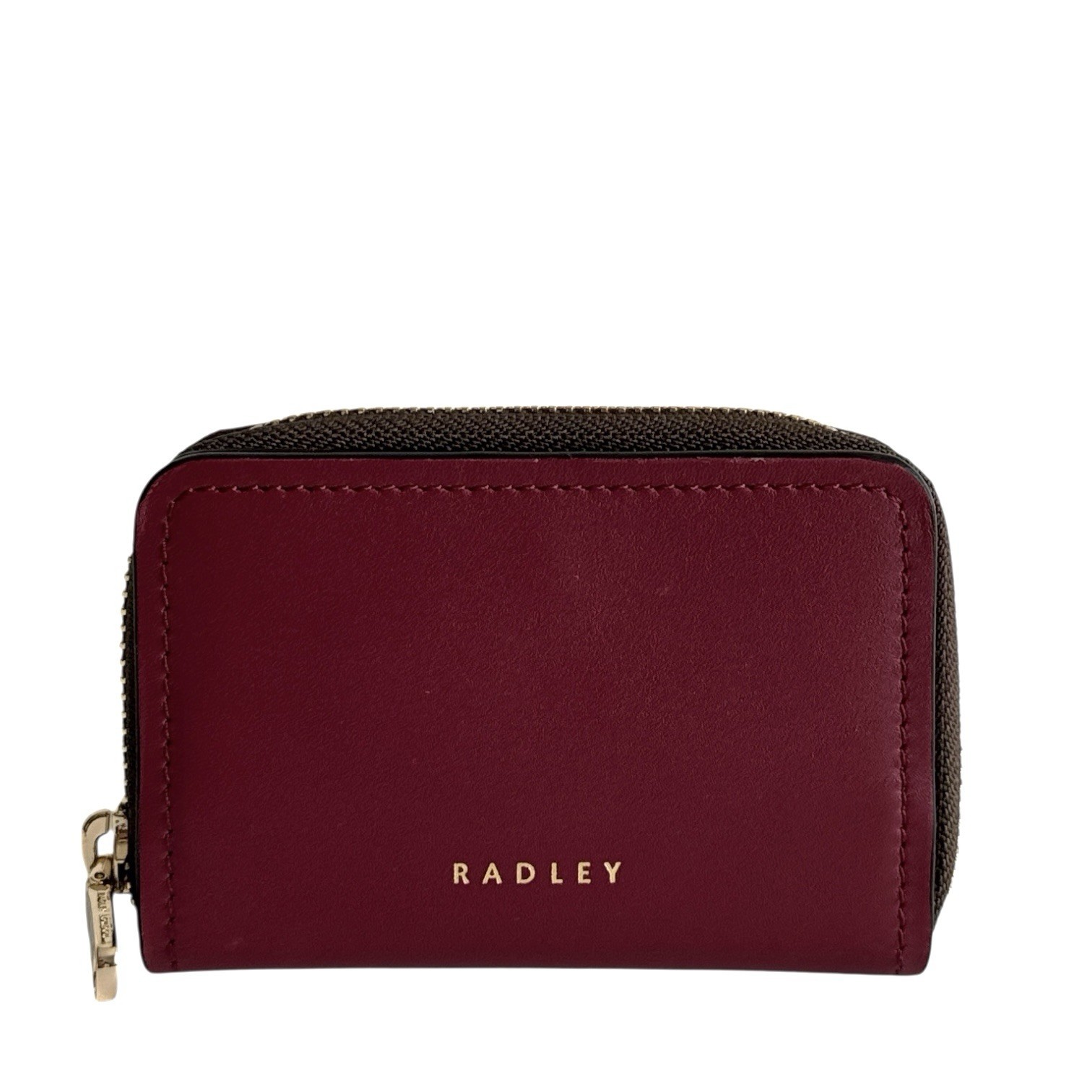 RADLEY Purse Carmine Leather Small Coin Card Wallet - Beech Row Colourblock -New