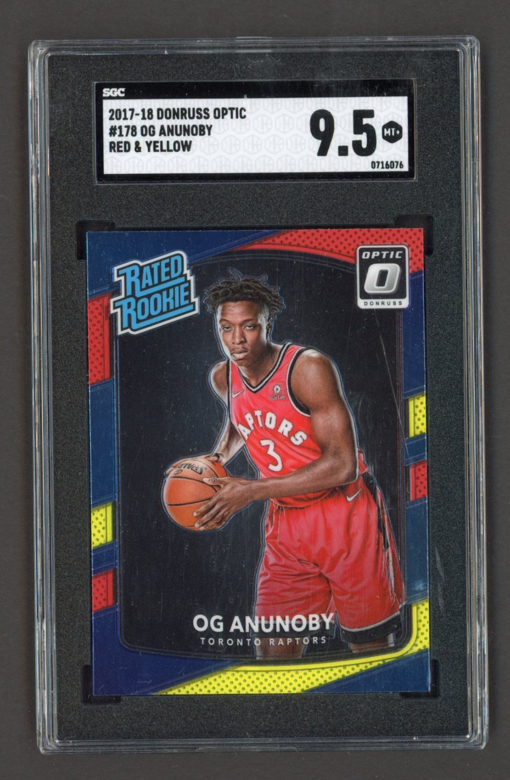 OG Anunoby 2017 Optic Rated Rookie Red & Yellow Prizm #178 (RC)