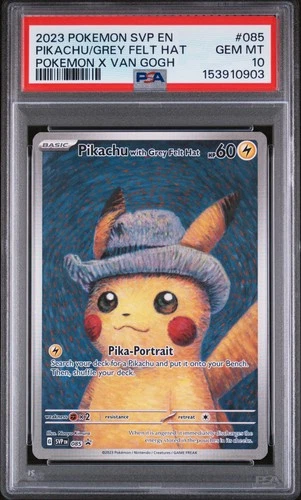 2023 POKEMON SVP EN-SV BLACK STAR PROMO #085 PIKACHU WITH GREY FELT HAT PSA 10
