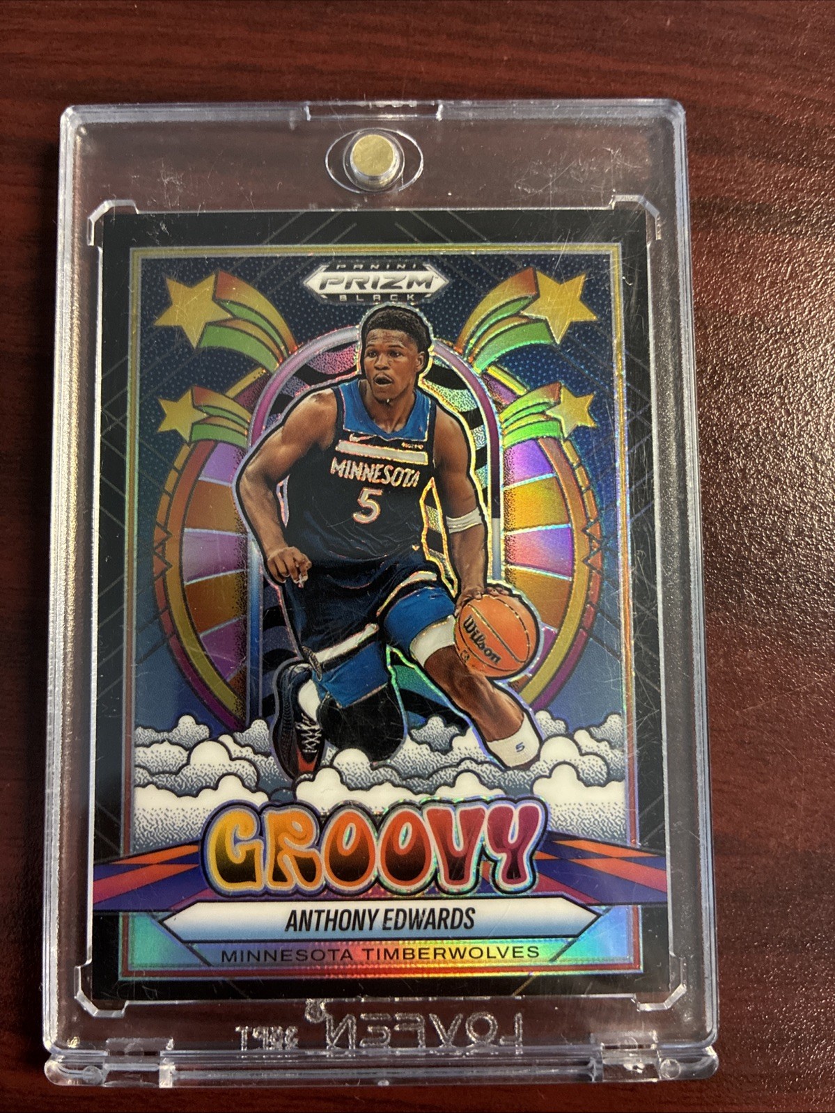 2024-25 Panini Prizm Black Anthony Edwards Groovy #8 Case Hit SSP Timberwolves