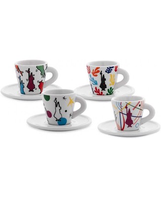 Bialetti 4er Set Kaffeetassen | Tassen mit Espressotasse Arte 2021