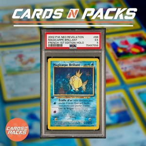 Carte Pokemon Magicarpe Brillant 66/64 Holo Neo Revelation Edition 1 PSA 5