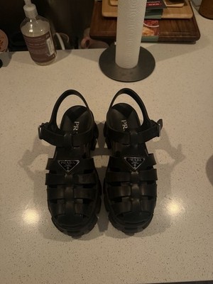 PRADA Black Jelly Shoes Size 38 Made In Italy Excellent Condition Authentic