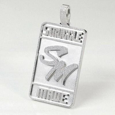 3Ct Round Moissanite Men's Custom Name Letter Dogtag Pendant 925 Sterling Silver