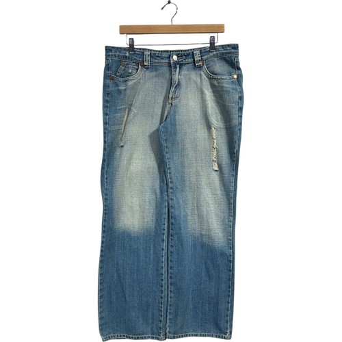Vintage Y2K Kenzo Wide Leg Denim Herren Blue Jeans 34x33,5