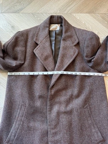 1930s 1940s VTG Brown Wool Tweed Overcoat 36R/37R AS-IS image 8