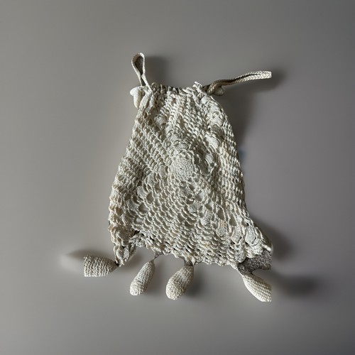 Zazendi Crochet Purse Vintage Irish Crochet Drawstring Purse Delicate Boho