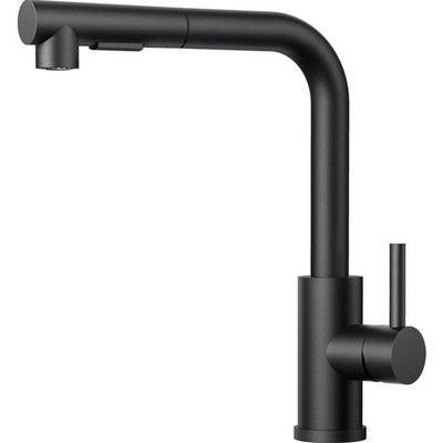 Wasserhahn Küche Schwarz, ausziehbar, 360° schwenkbar, Edelstahl, Brause