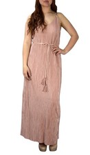 Pink V Neck Maxi Dress Boho Cut Out Back Cocktail Party Gown Large