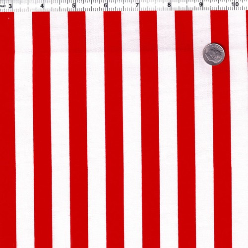 COTTON CLOTH CURTAIN UPHOLSTERY FABRIC PAPILLON PAJAMAS STRIPE RED NAVY WHITE - Picture 11 of 20