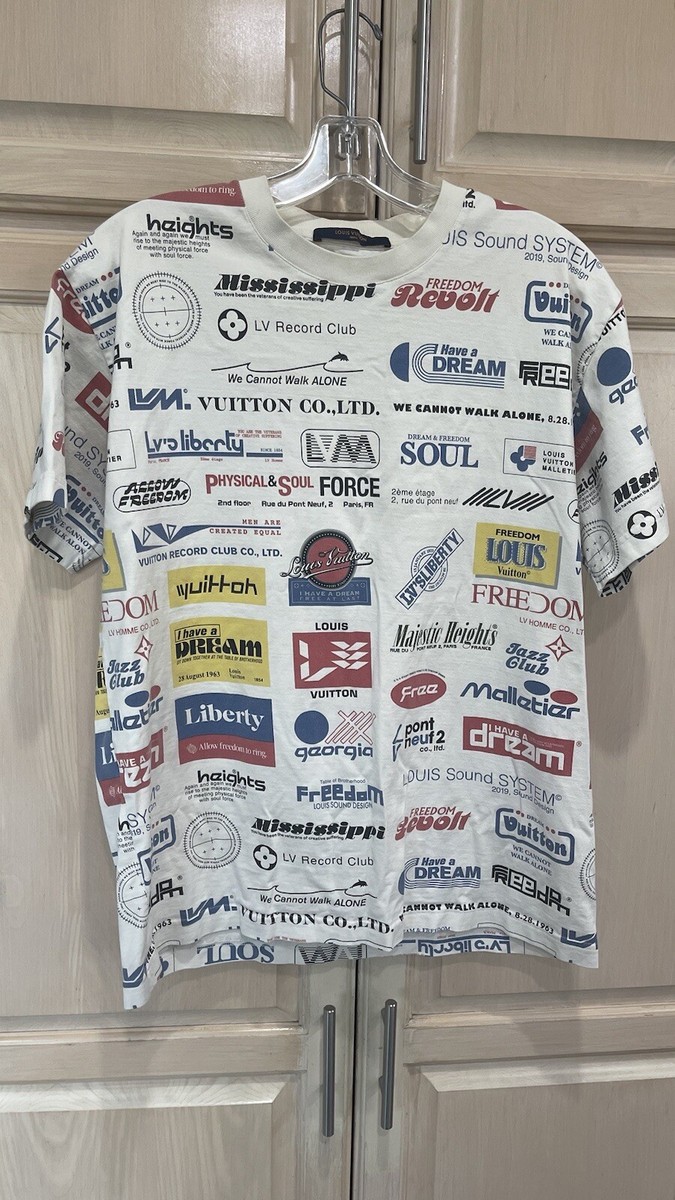 LOUIS VUITTON 19AW Logo Print T-Shirt M White X Multicolor LOUIS VUITTON 19AW Logo Print T-Shirt M White X Multicolor