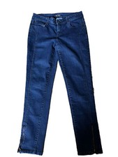     Women  s Cache Size 6 Ankle Zippers Dark Wash Jeans Pants NWOT