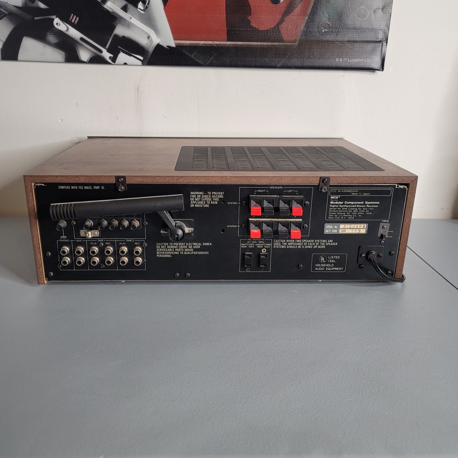 Vintage MCS 3249 Digital Synthesized Stereo Receiver Wood Grain