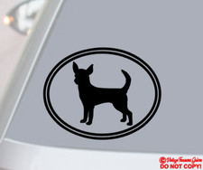 CHIHUAHUA DOG Vinyl Decal Sticker Window Wall Bumper Animal Adopt Oval Cute Love