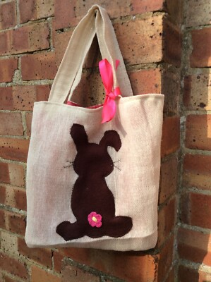 Handarbeit Stoff Ostertüten, Ostereiersuche, Geschenk, - rosa