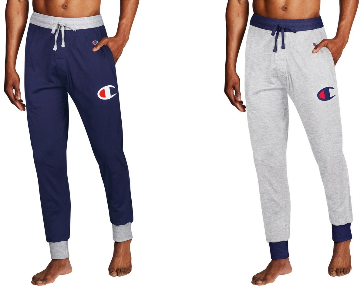 Champion Sleep Joggers Mens Soft Lightweight Pajama Rib Cuff Logo