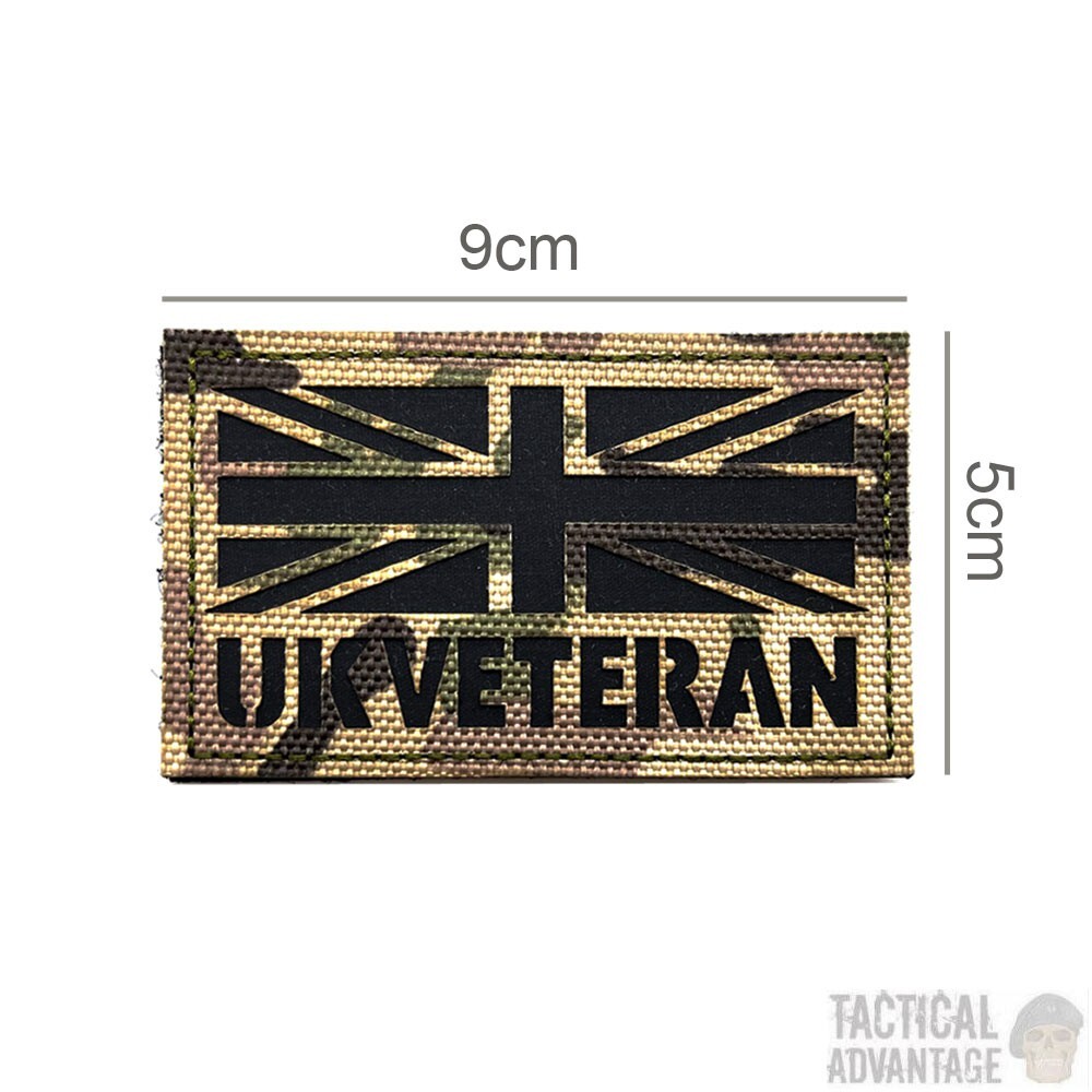 UK VETERAN Camouflage Union Jack Flag Morale Patch 9cm x 5cm IRR Forces ...