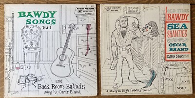 Lot of 2 vinyl records OSCAR BRAND Bawdy Songs Vol. 1 Sea Shanties Vol. 5  Sear